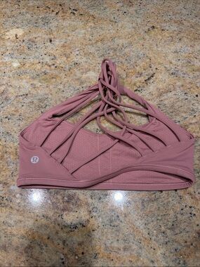 lululemon athletica Strappy Back Sports Bra in Mauve Pink